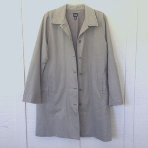 Women’s Eileen Fisher trench coat khaki cotton lined size large